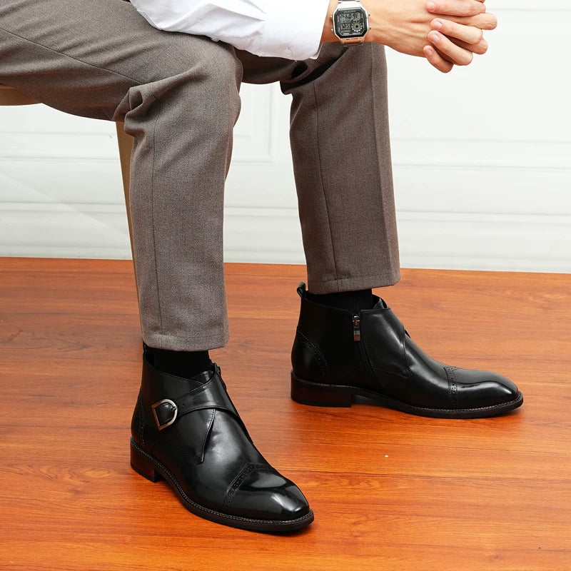 Men's Genuine Leather Martin Boots, British Style