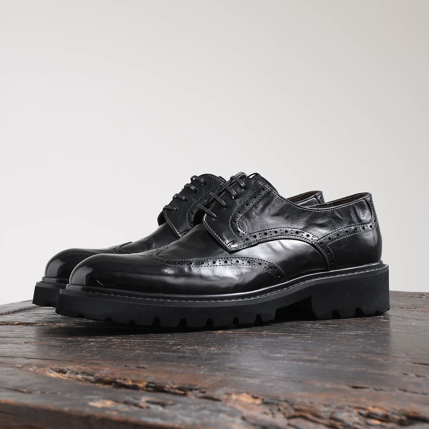 Men's Derby Shoes, Thick Sole, British Style