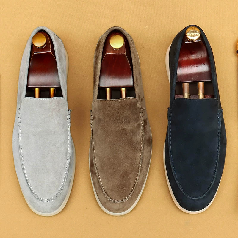 Men's Genuine Leather Loafers, Breathable, Slip-On