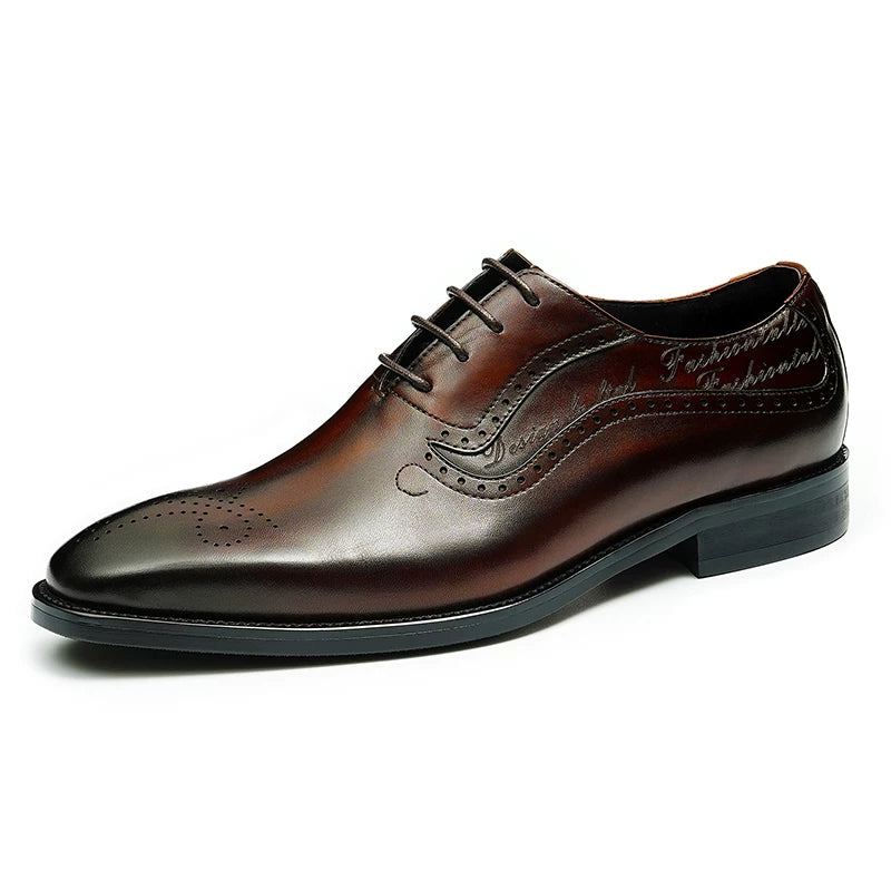 Men's Leather Shoes, Pointed Toe, British Style