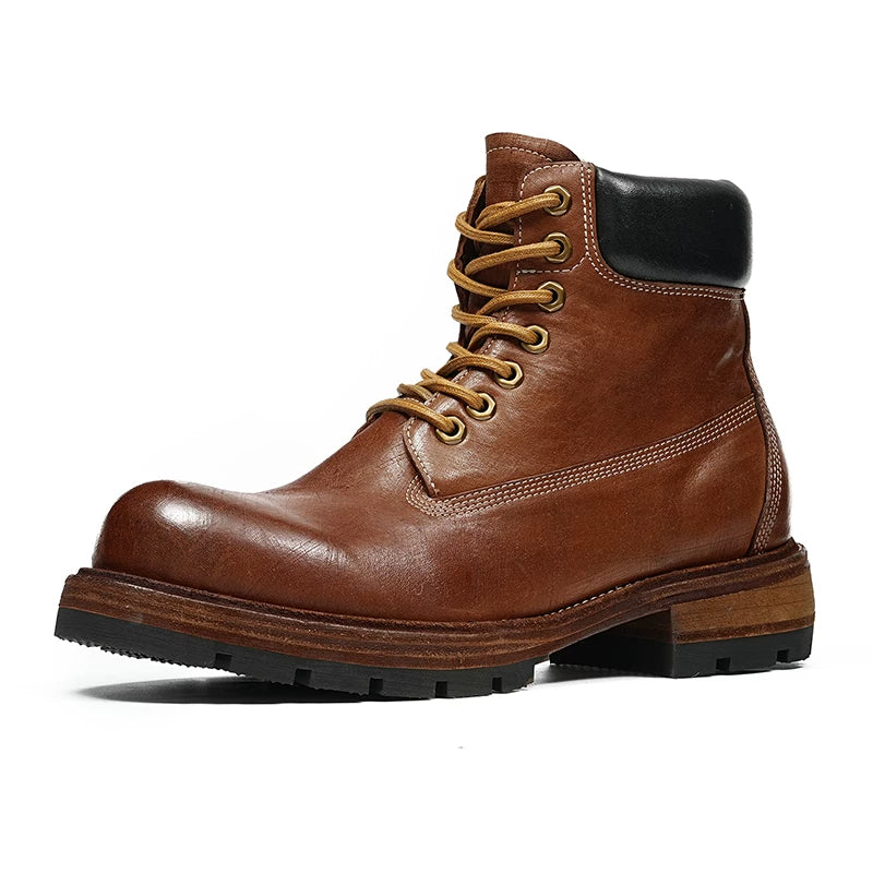 Men's Genuine Leather Martin Boots, Handmade, Vintage