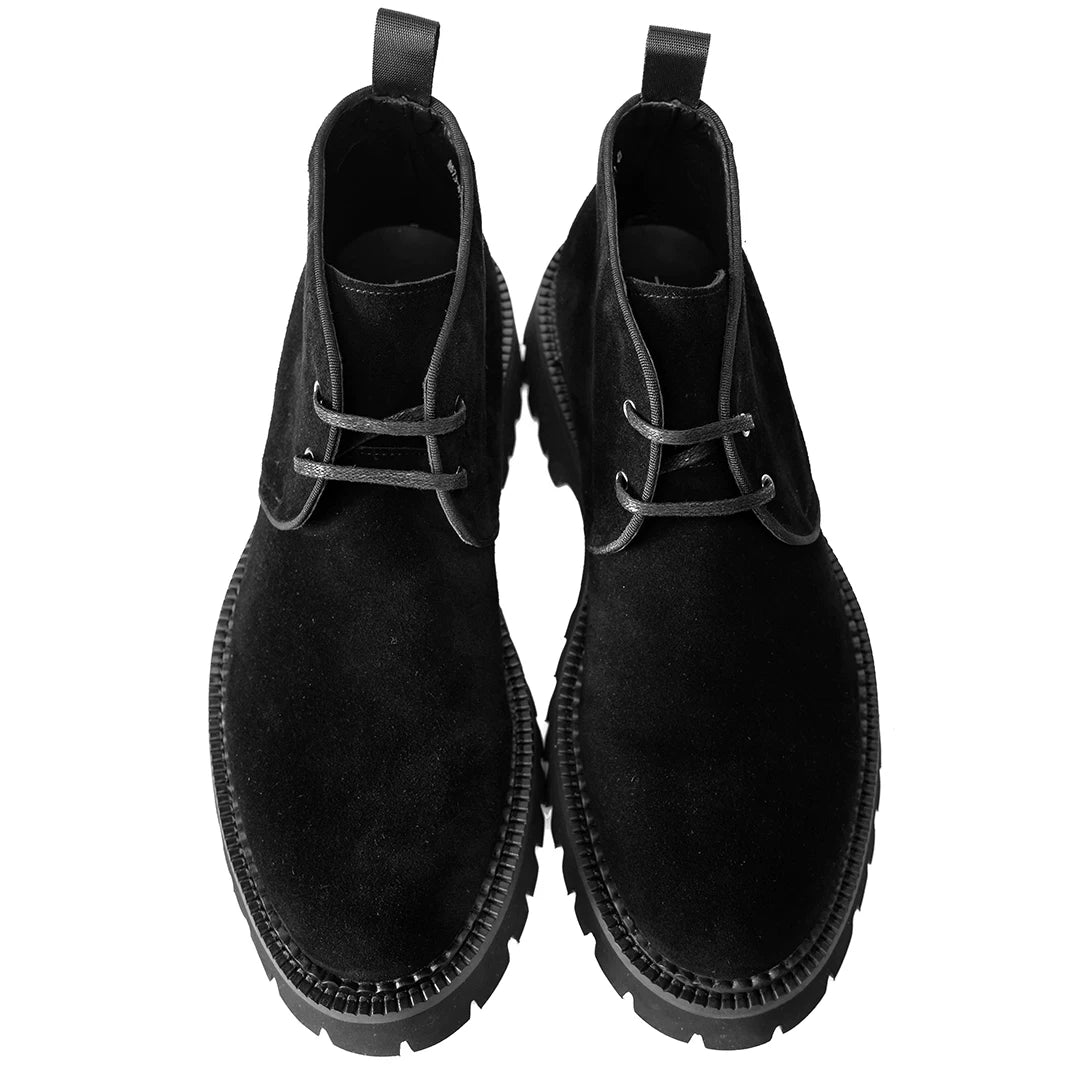 Men's Genuine Leather Martin Boots, Height Increasing, Thick Sole