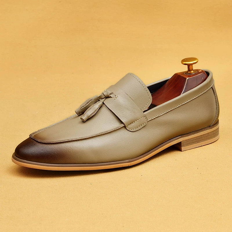 Men's Genuine Leather Loafers, Slip-On, Soft Sole