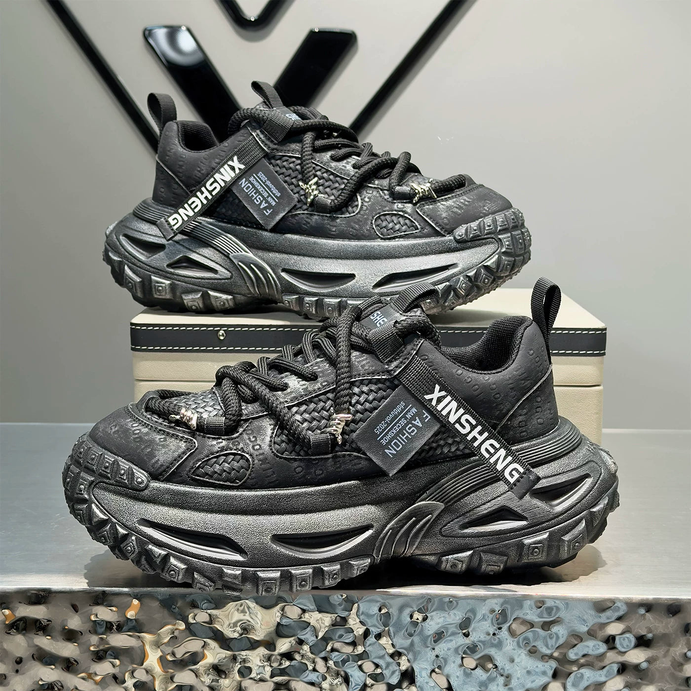Men's Height-Increasing Platform Mesh Trendy Chunky Dad Sneakers 2026 New