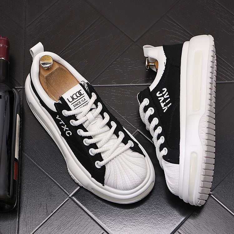 Men's Platform Height-Increasing Breathable White Sneakers Casual Summer New