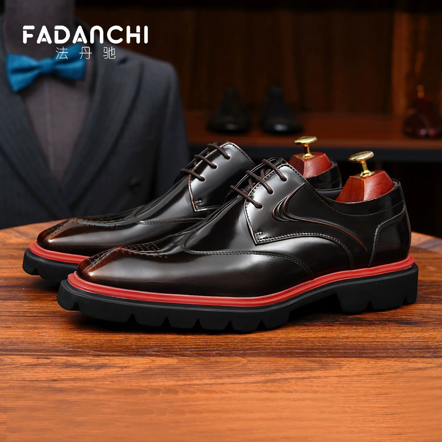 Men's Genuine Leather Leather Shoes, Patent Leather, Business