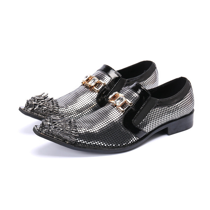 Men's Silver Leather Derby Formal Shoes – Business, Wedding