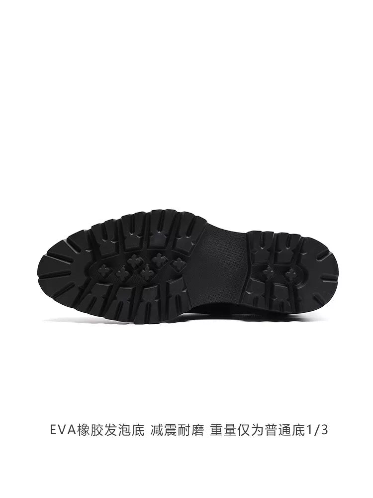 Men's Genuine Leather Oxford Shoes, Height Increasing, Thick Sole