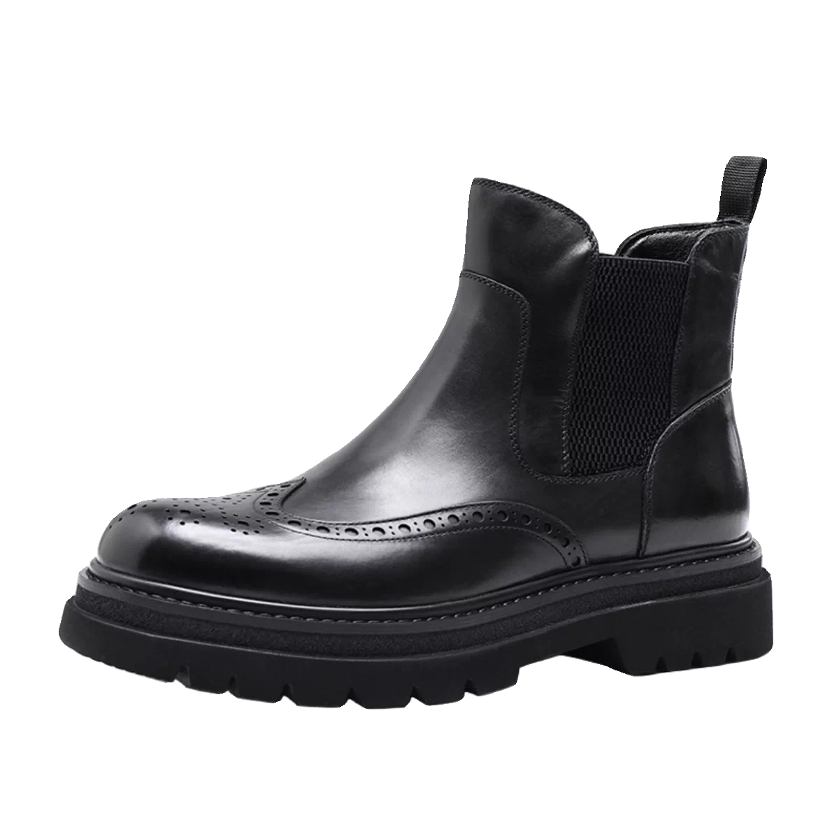 Men's Genuine Leather Chelsea Boots, Height Increasing, Thick Sole