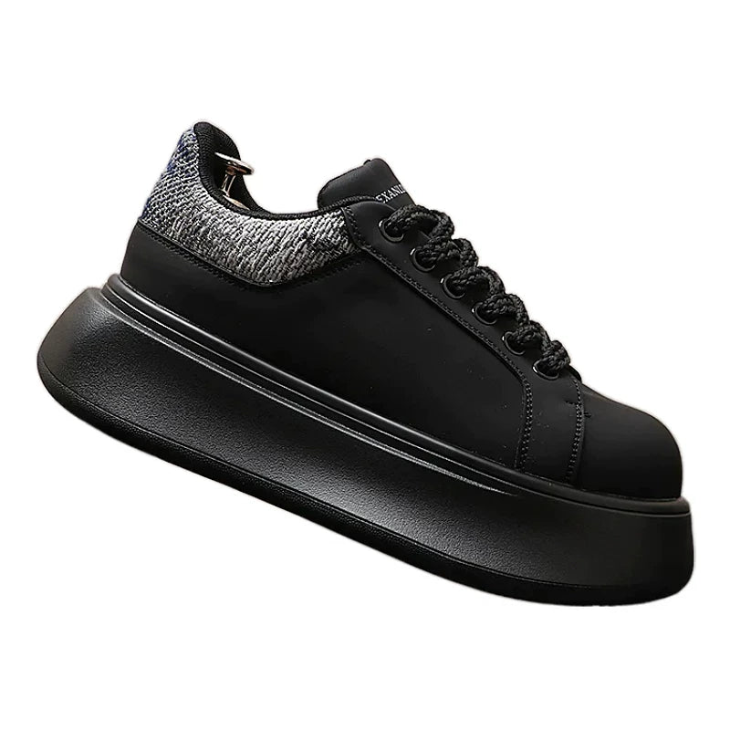 Men's Height-Increasing Platform Trendy White Sneakers 2026 Spring