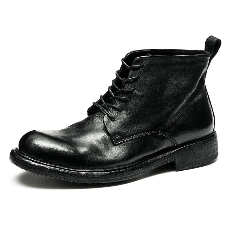 Men's Genuine Leather Martin Boots, Handmade, British Style