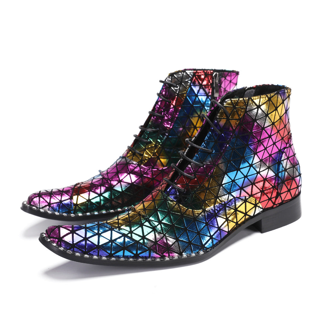 Men's Blue Leather Chelsea Boots – Style 21
