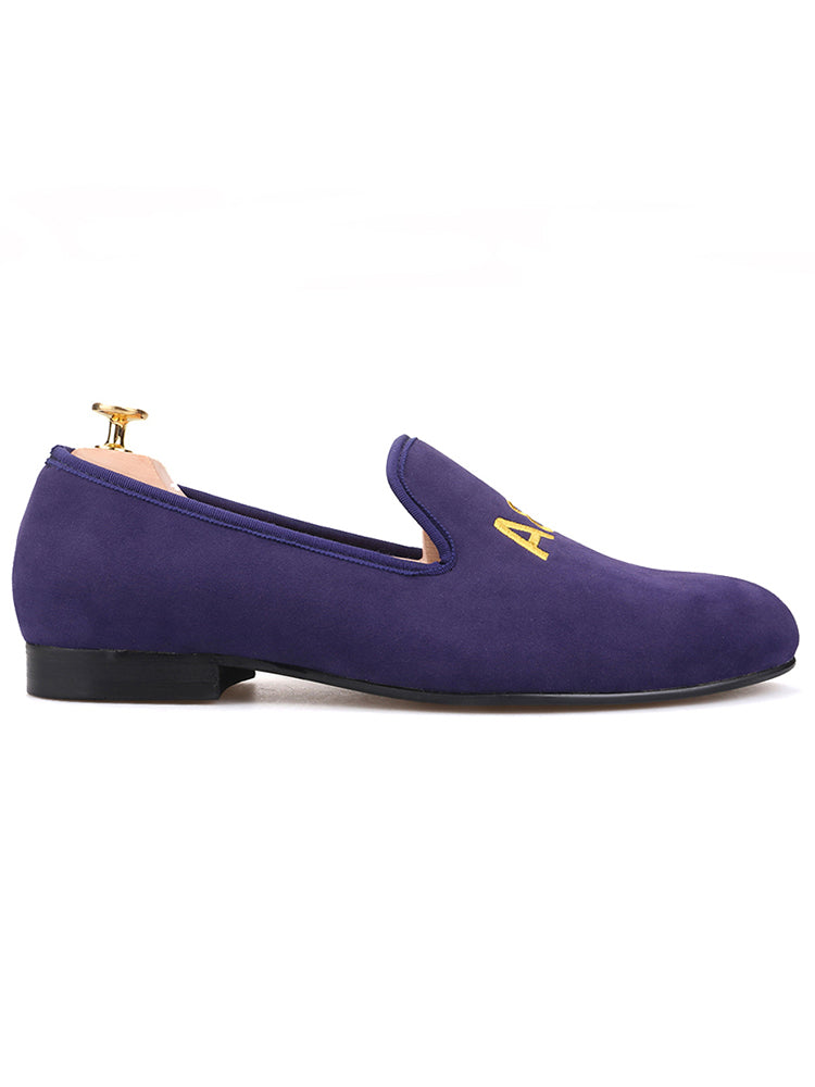 New personalized letter electric embroidered men's loafers for wedding new fashion formal wear slip-on embroidered formal shoes