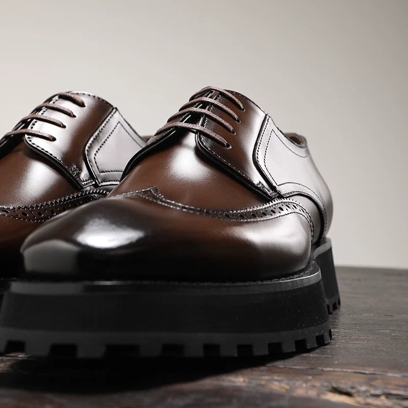 Men's Derby Shoes, Height Increasing, Thick Sole