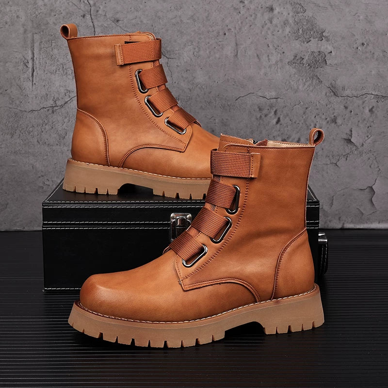 Men's Martin Boots, Height Increasing, Thick Sole