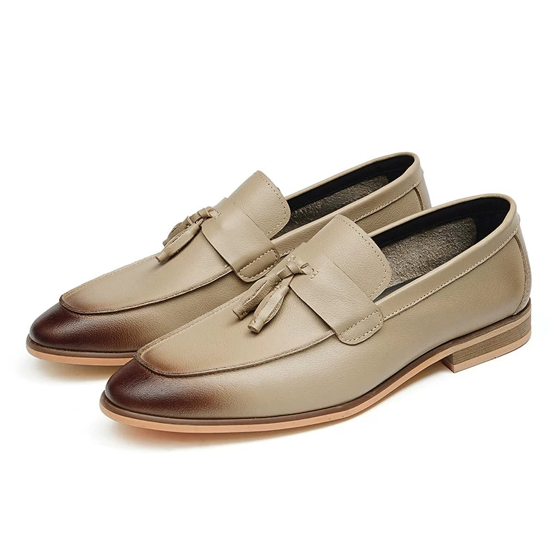 Men's Genuine Leather Loafers, Slip-On, Soft Sole