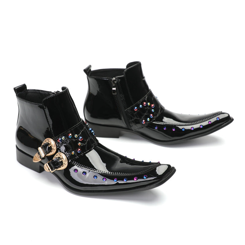 Workwear men's shoes leather shoes Chelsea low-top short Martin boots men's leather boots retro spring men's Martin boots