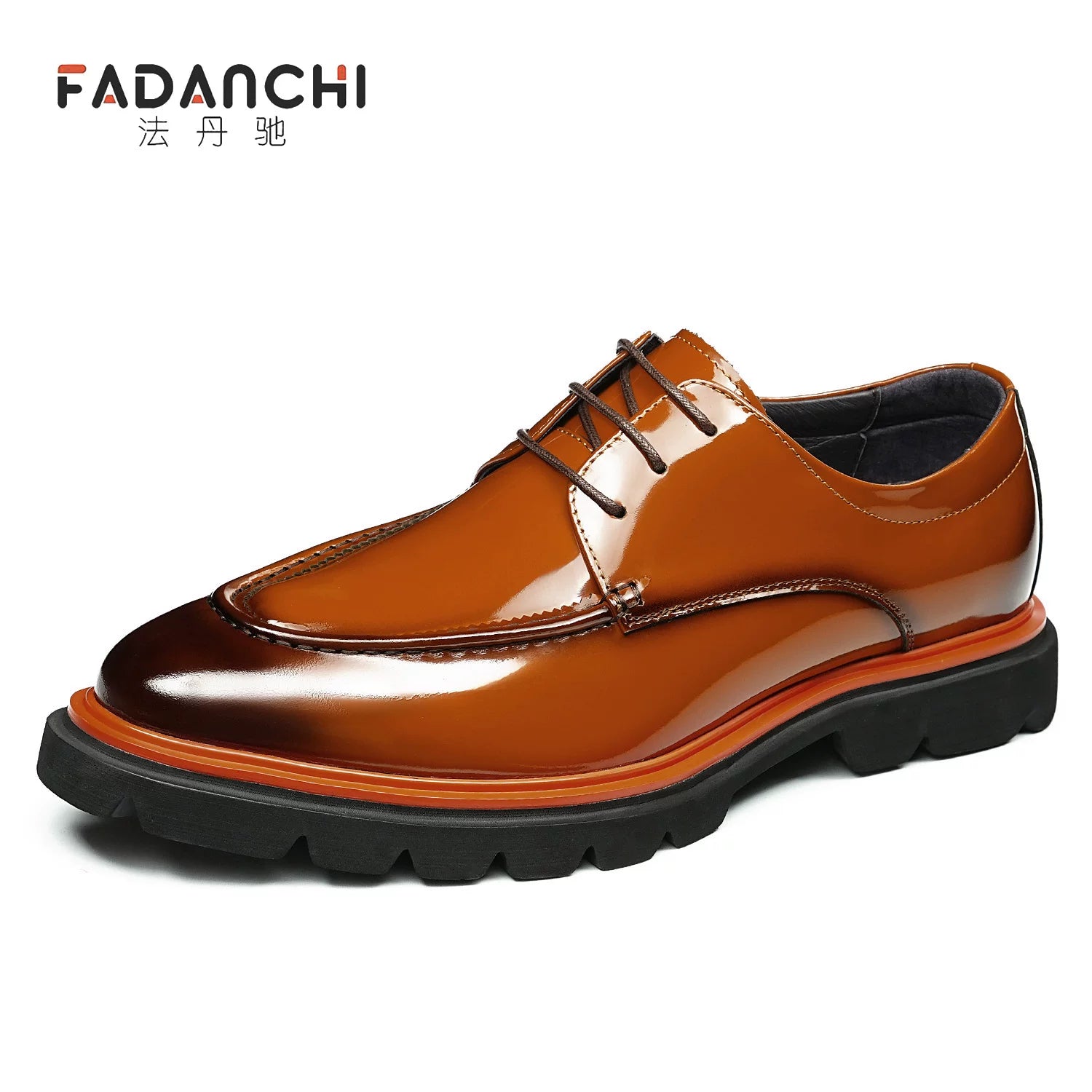 Men's Genuine Leather Derby Shoes, Height Increasing, Thick Sole