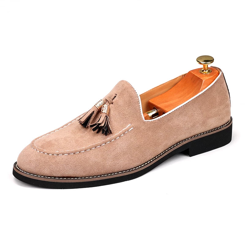Men's Suede Loafers, Pointed Toe, Slip-On