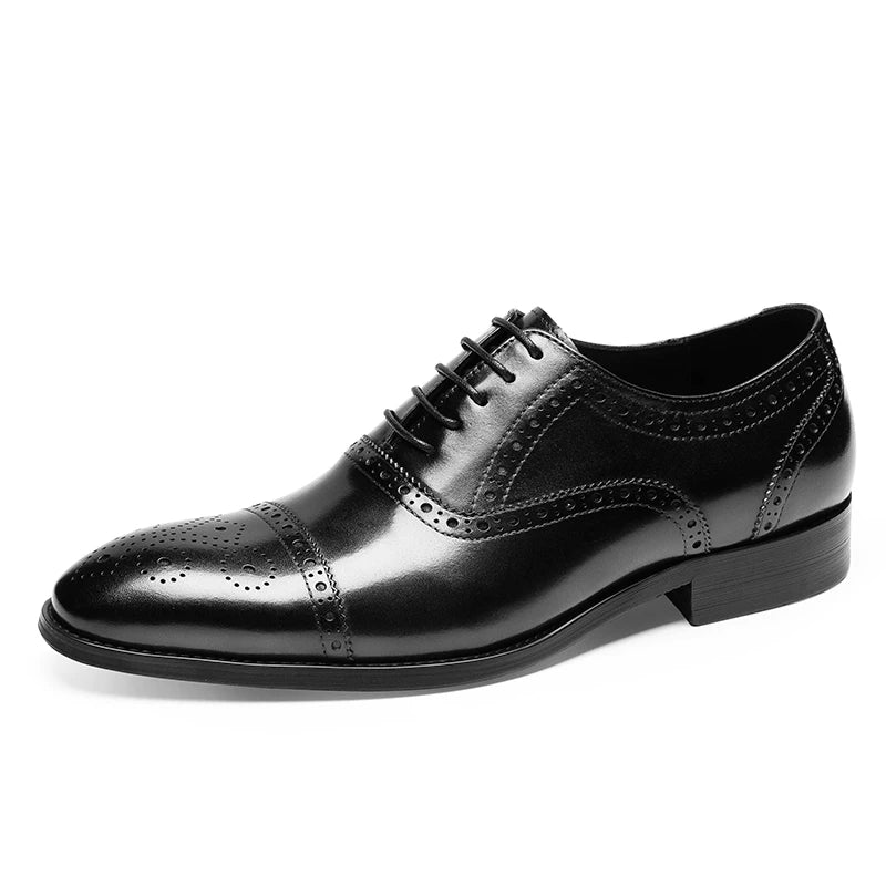 Men's Genuine Leather Leather Shoes, Pointed Toe, British Style