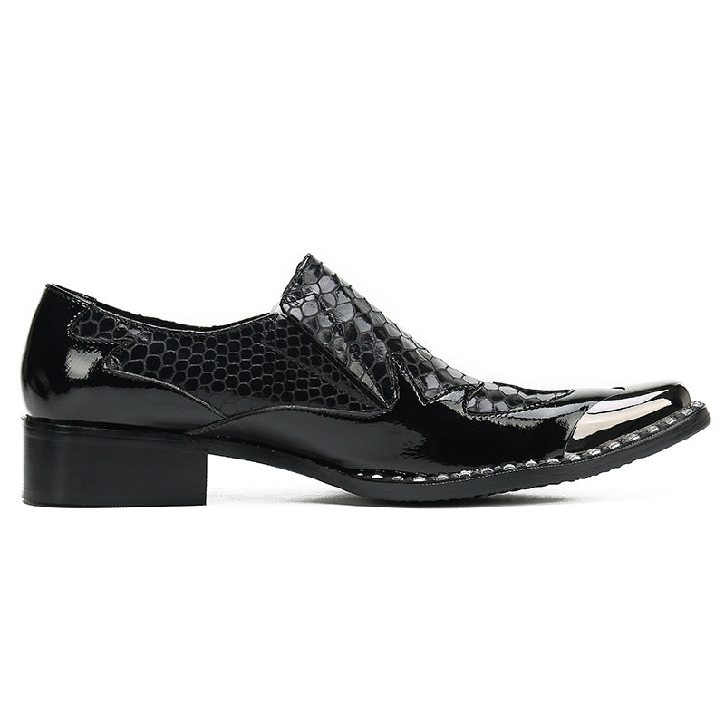 Men's shoes spring and summer breathable 2023 new brand trendy shoes business formal casual inner heighten pointed leather shoes for men