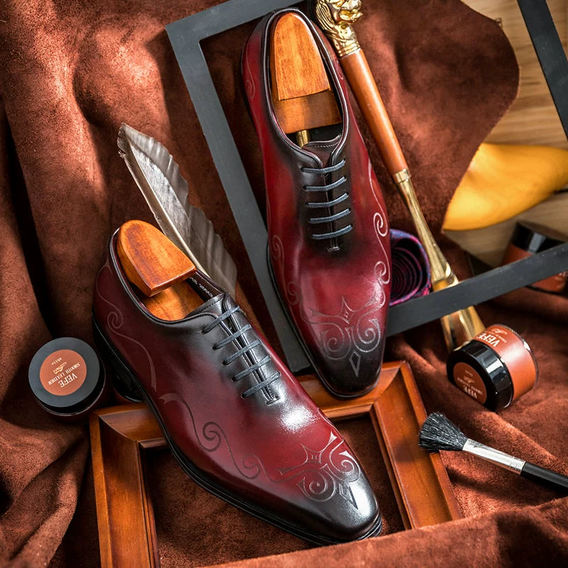 Men's Genuine Leather Oxford Shoes, Breathable, Handmade