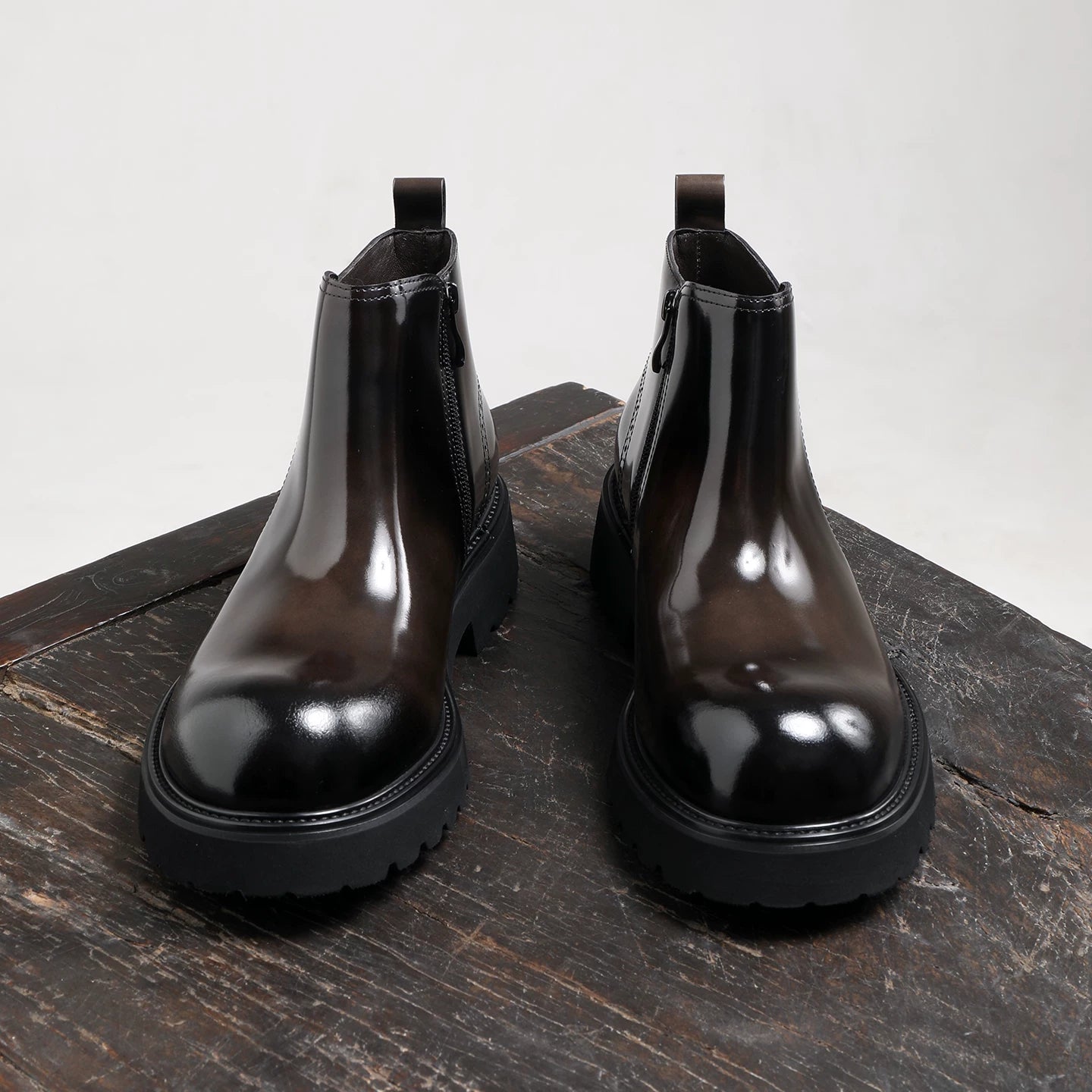 Men's Genuine Leather Martin Boots, Thick Sole, British Style