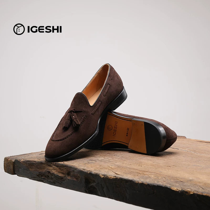 Men's Genuine Leather Loafers, Handmade, Slip-On