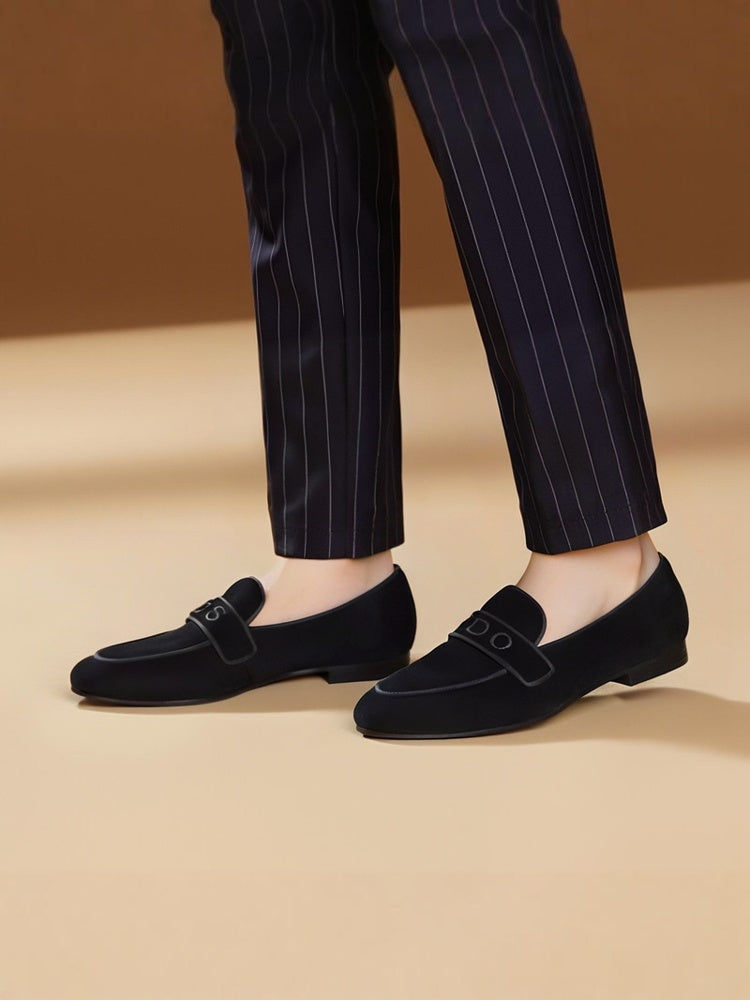 European and American design handmade YES-I-DO embroidered men's velvet loafers formal wedding banquet slip-on loafers large size