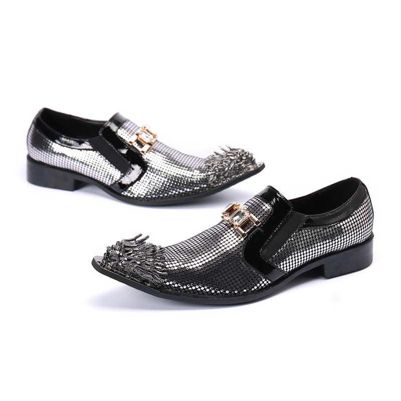 Men's Silver Leather Derby Formal Shoes – Business, Wedding