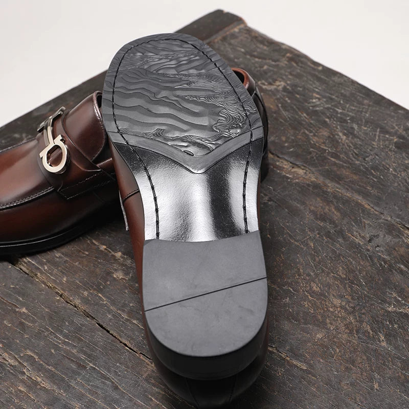 Men's Genuine Leather Loafers, Slip-On, British Style