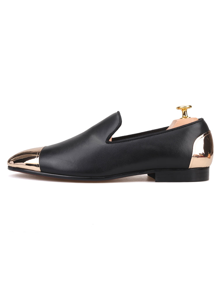 New men's cowhide leather front and rear copper buckle handmade loafers exported to Europe and the United States trendy large size low-top shoes for men