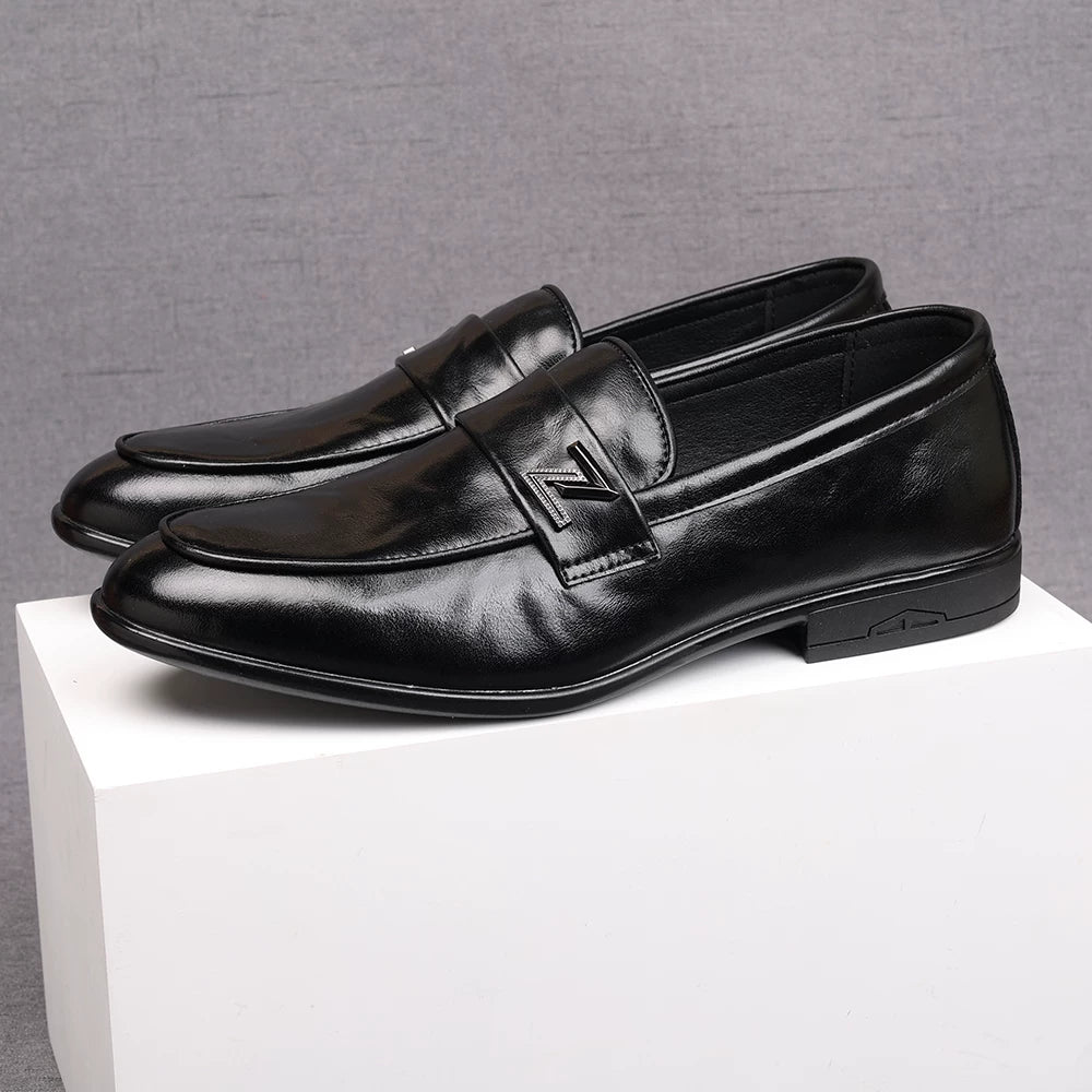 Men's Brown Loafers, Height Increasing, Slip-On
