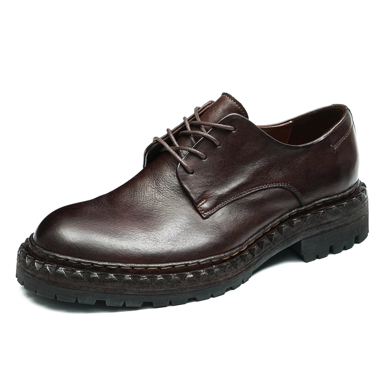 Men's Genuine Leather Leather Shoes, Thick Sole, Handmade