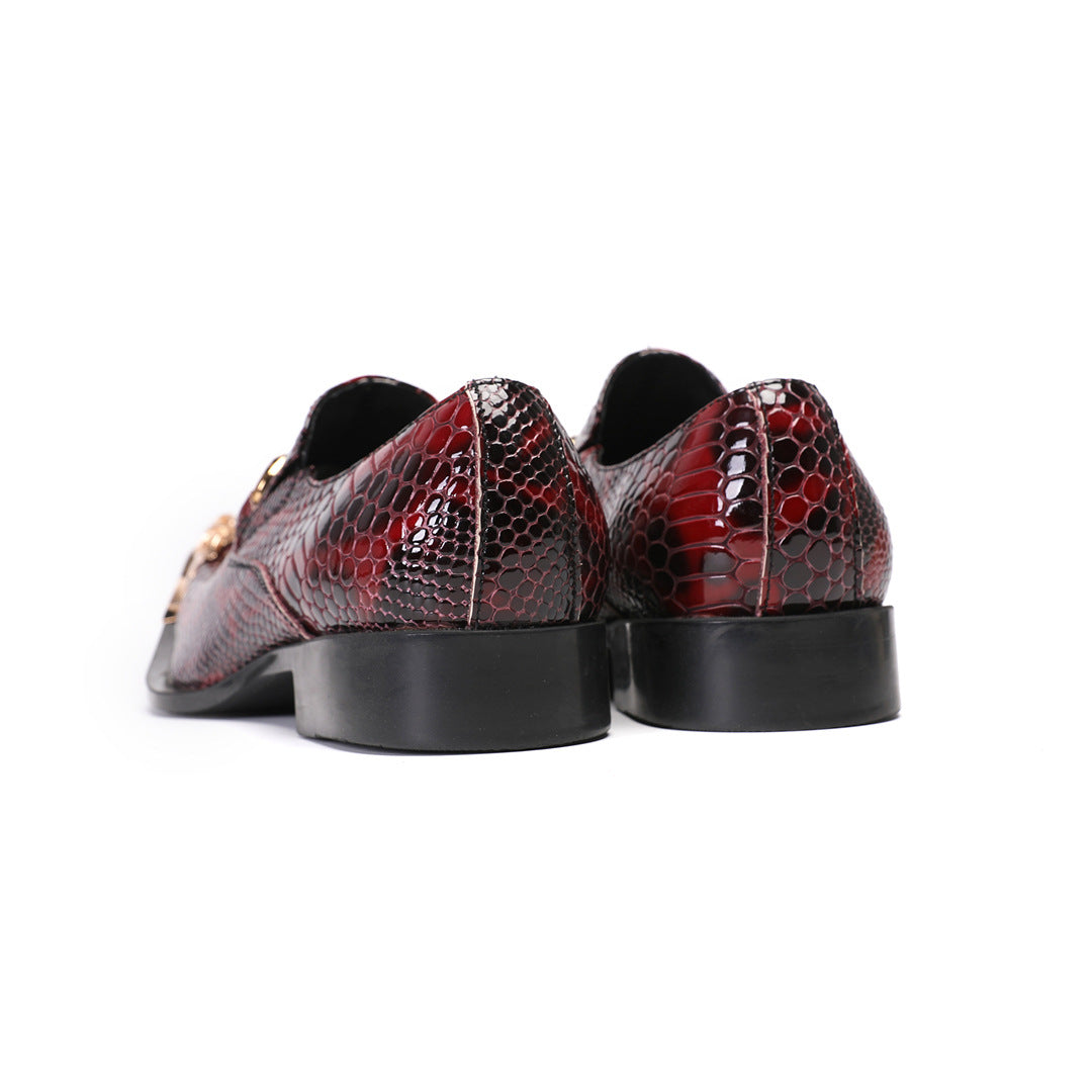 Men's Red Leather Dress Shoes – Business, Wedding – Style 23