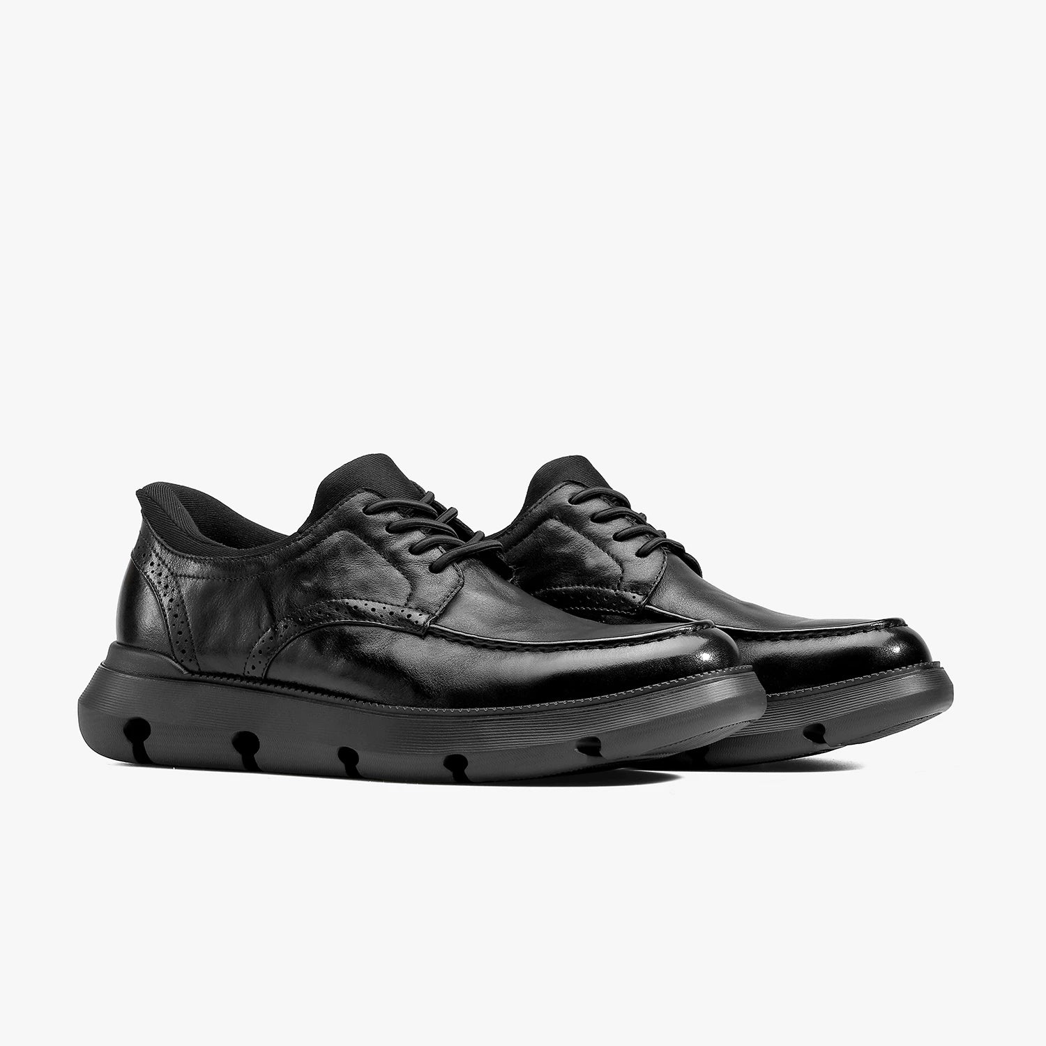 Men's Genuine Leather Derby Shoes, Height Increasing, Thick Sole