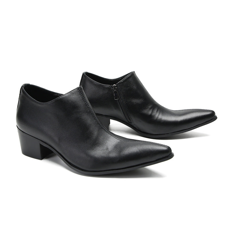 Men's Black Leather Dress Shoes – Business, Wedding – Style 75