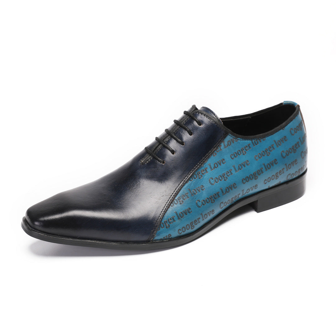 Men's Leather Derby Formal Shoes – Lace-Up, Retro
