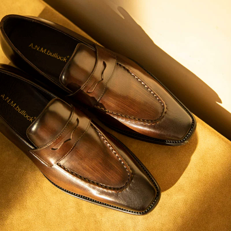 Men's Genuine Leather Loafers, Slip-On, British Style