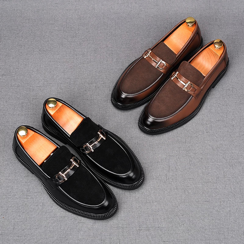 Men's Brown Loafers, Height Increasing, Slip-On