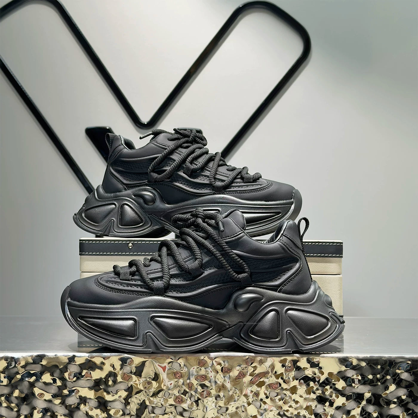 Men's Height-Increasing Platform Trendy Chunky Dad Sneakers Spring New