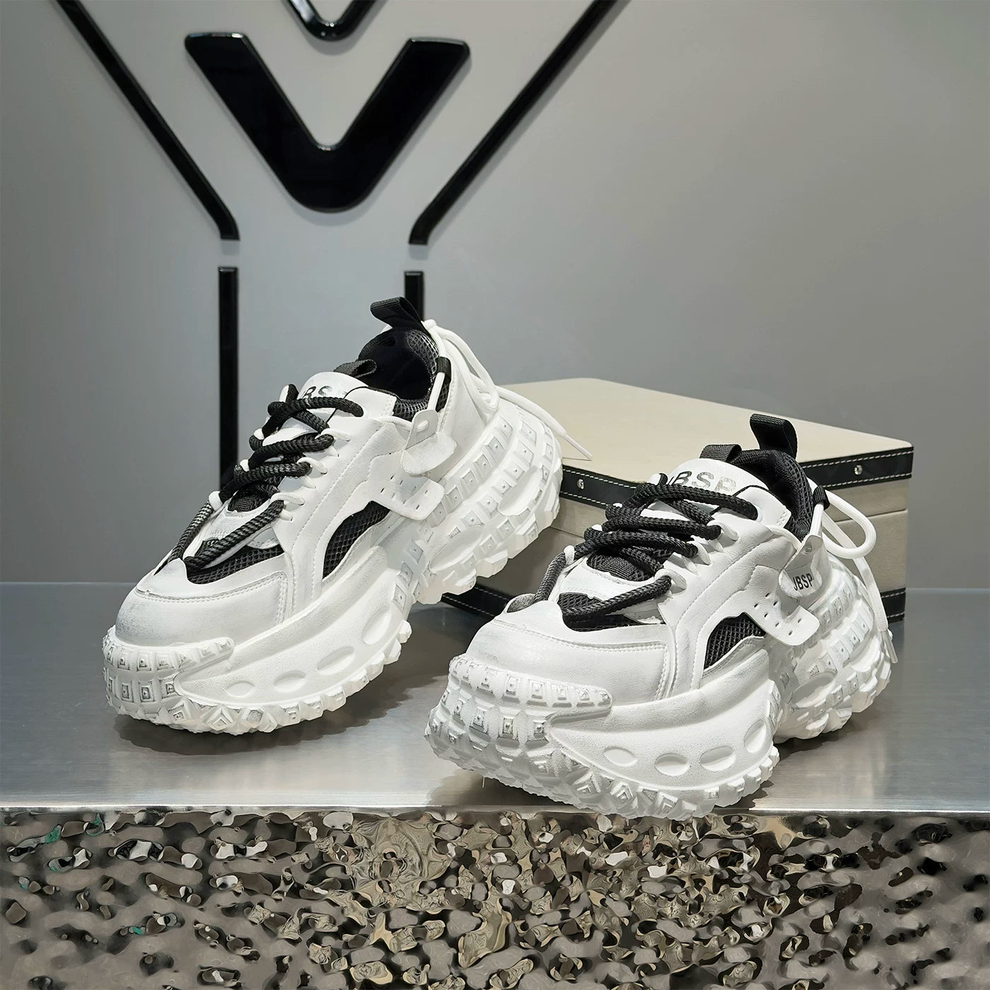 Men's Height-Increasing Platform Breathable Mesh Chunky Dad Sneakers New