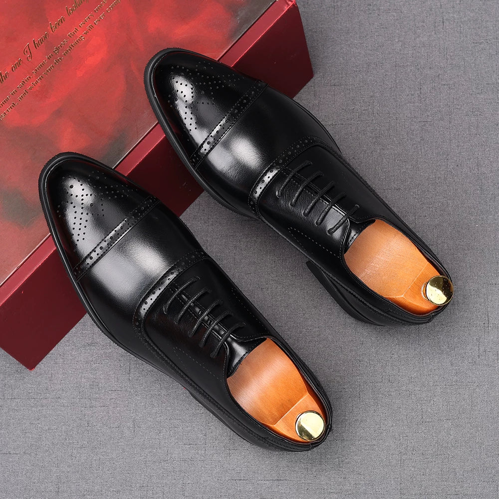 Men's Derby Shoes, Height Increasing, Pointed Toe