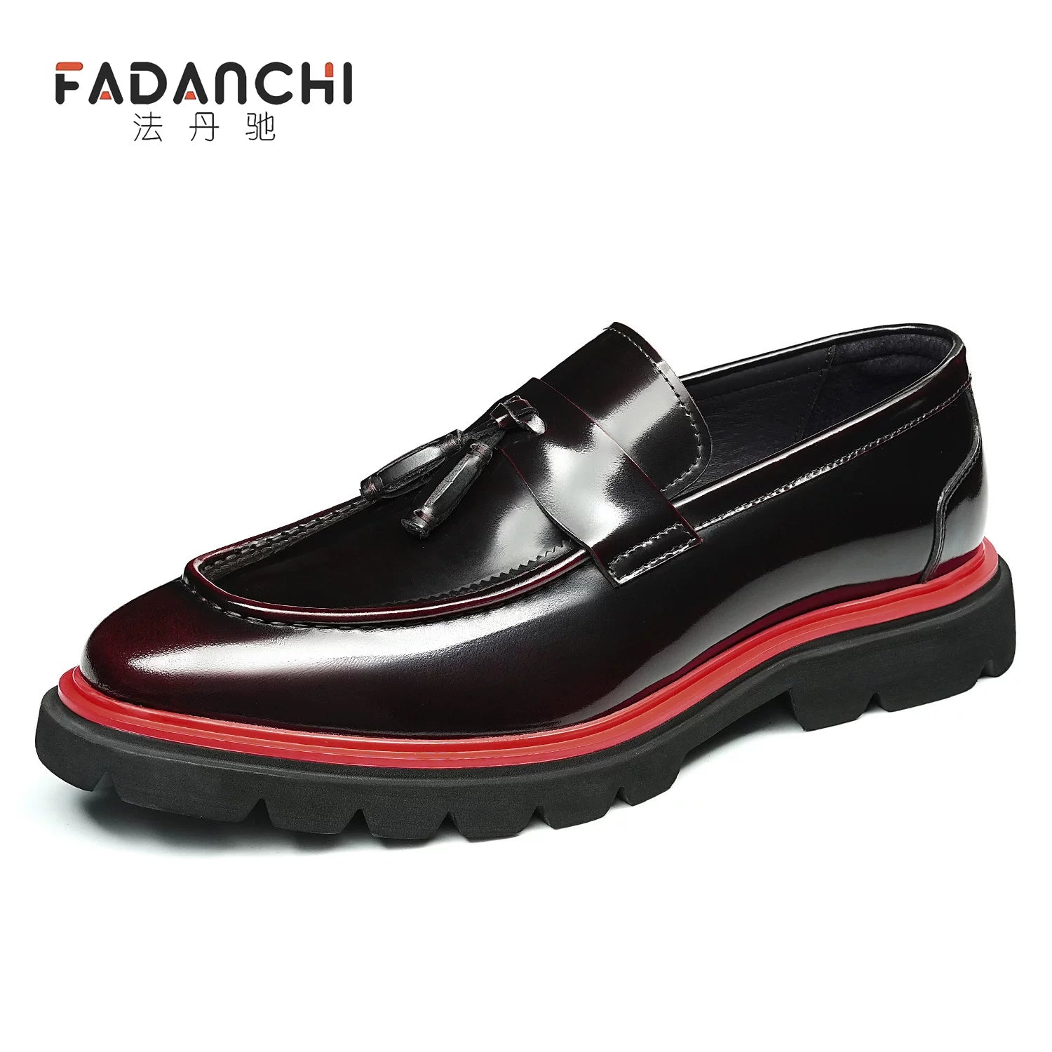 Men's Genuine Leather Loafers, Height Increasing, Thick Sole