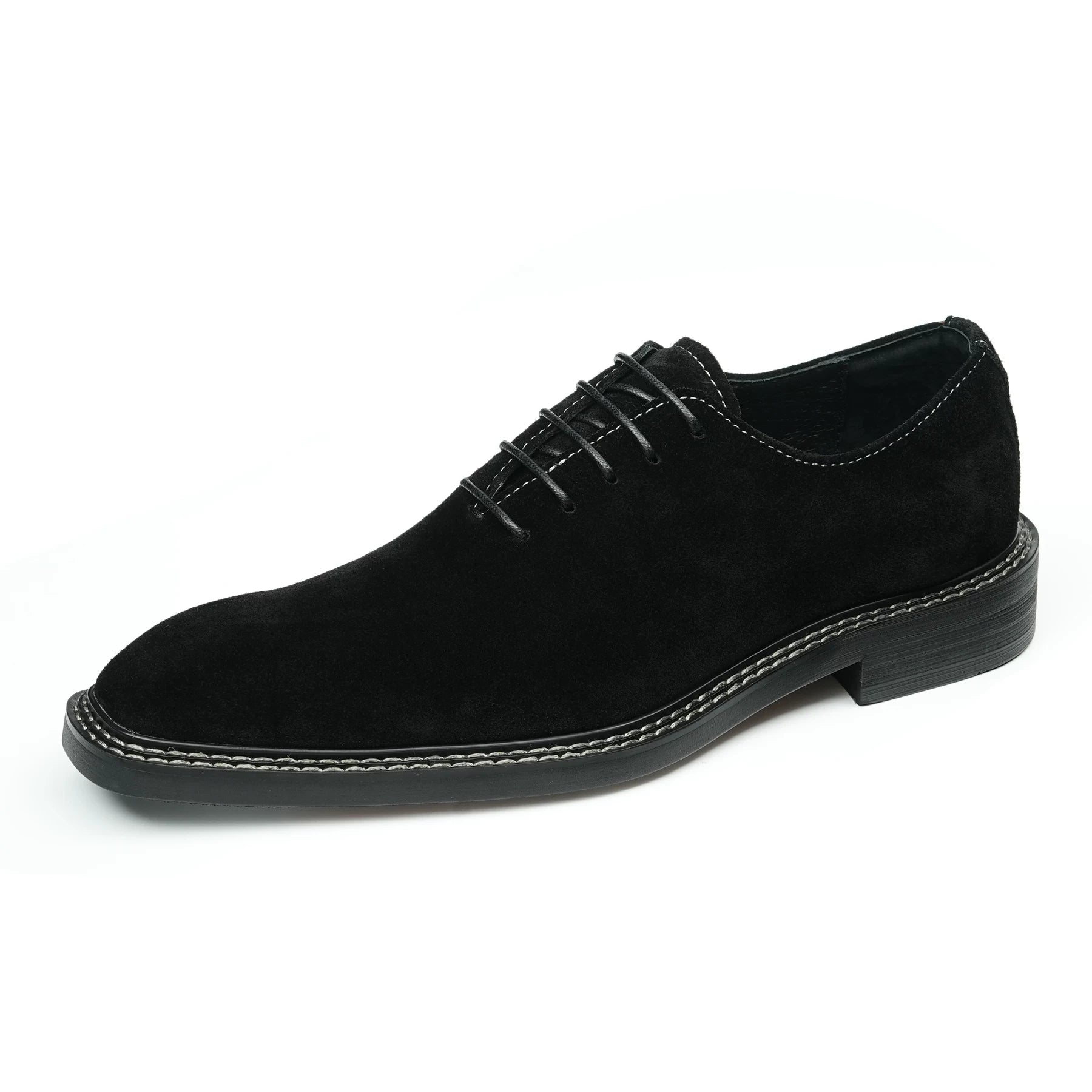Men's Genuine Leather Oxford Shoes, Suede, Square Toe