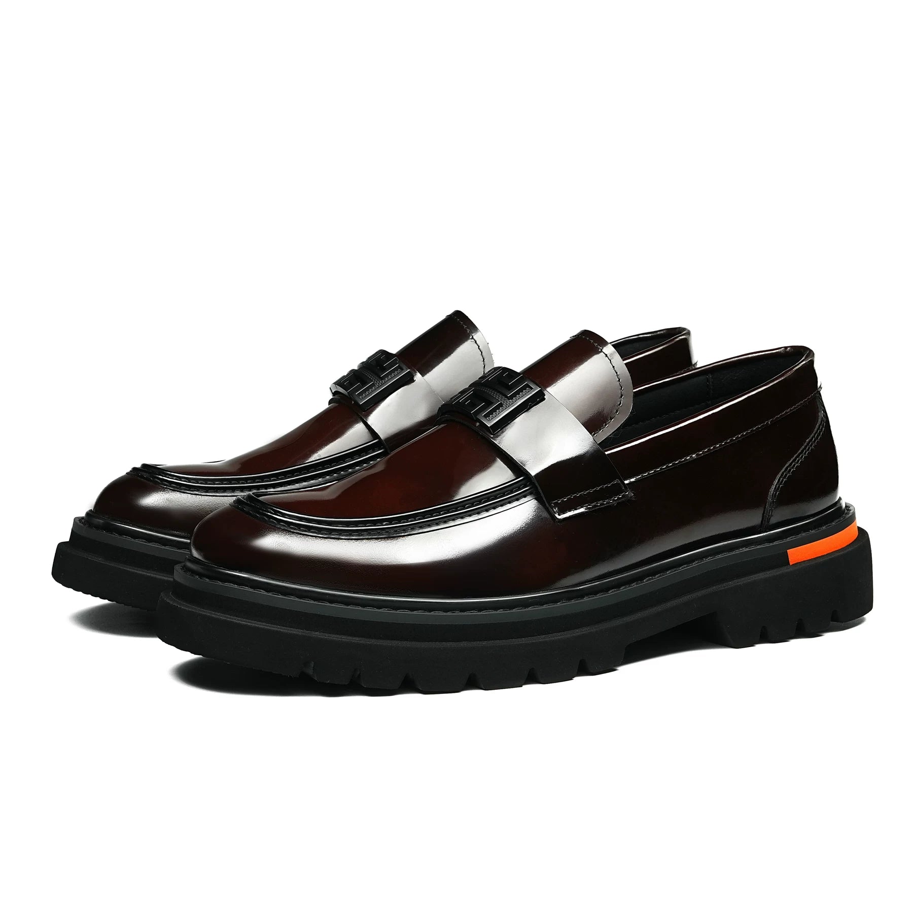 Men's Genuine Leather Loafers, Height Increasing, Thick Sole