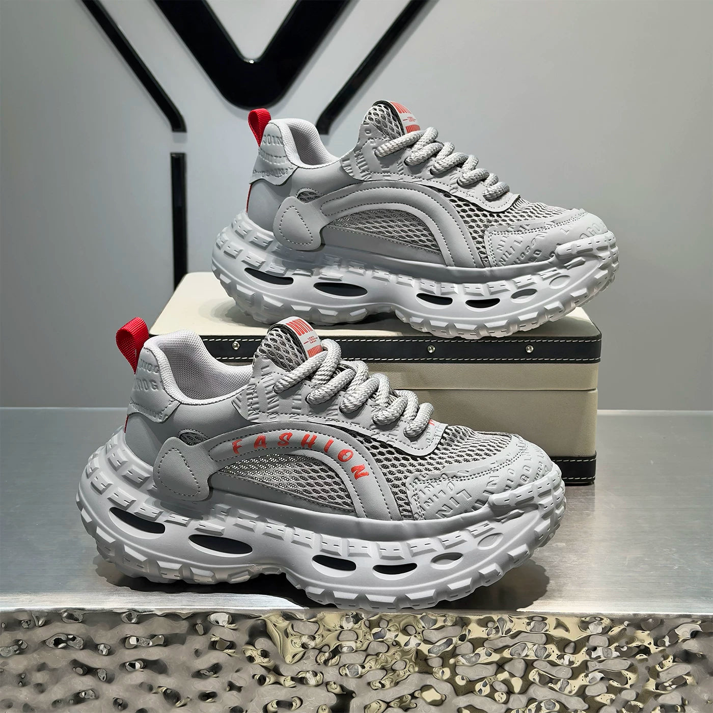 Men's Platform Height-Increasing Breathable Dad Sneakers Athletic Casual 2026 Summer New