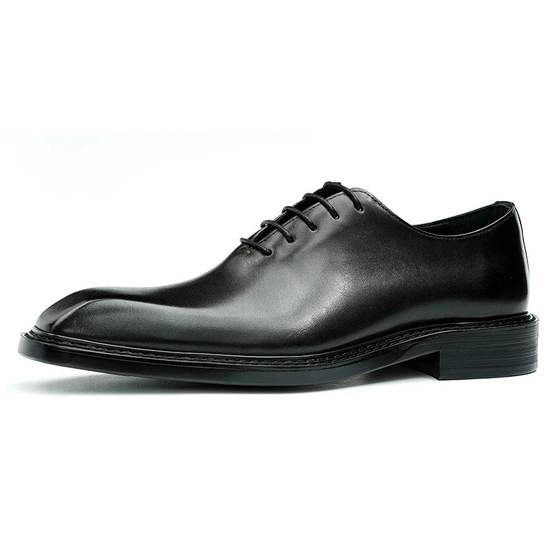Men's Genuine Leather Formal Shoes, Breathable, Square Toe