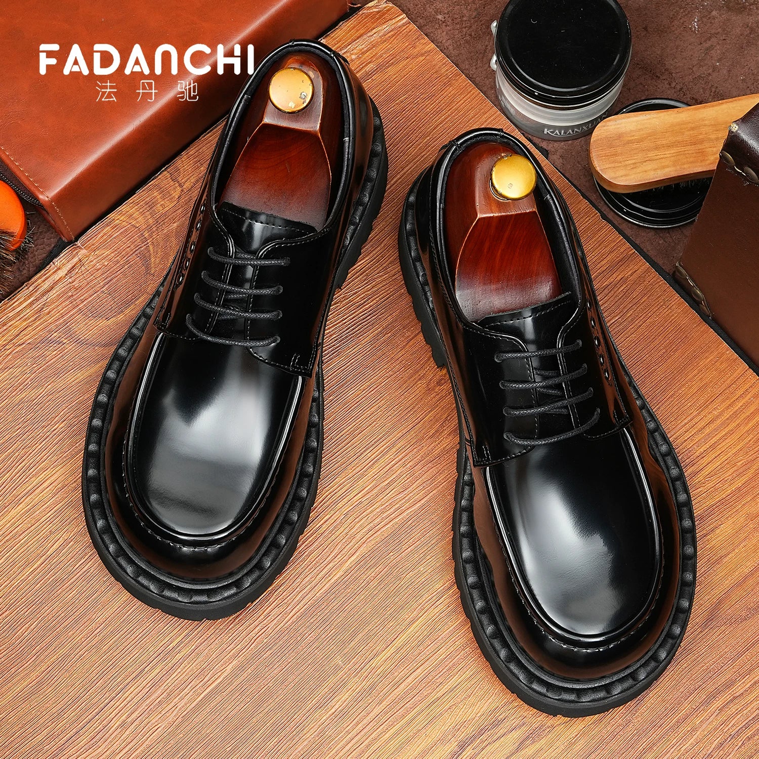 Men's Derby Shoes, Glossy, Business