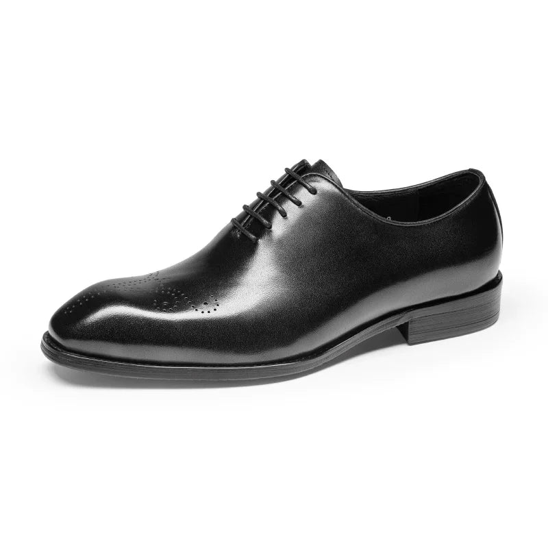 Men's Brown Genuine Leather Leather Shoes, British Style, Business